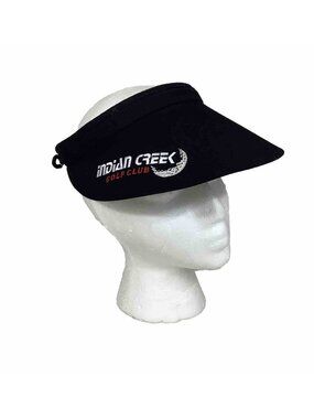 Indian Creek Golf Club Sun Visor Made In USA Black Green Lining Women’s Vintage